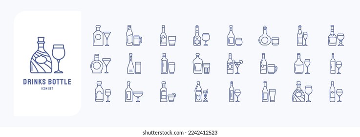 Alcohol Bottle and glass vector icon