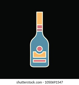 Alcohol bottle icon. Cartoon Alcohol bottle vector icon for web design isolated on black background