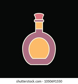 Alcohol bottle icon. Cartoon Alcohol bottle vector icon for web design isolated on black background