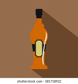 Alcohol bottle icon. Flat illustration of alcohol bottle vector icon for web