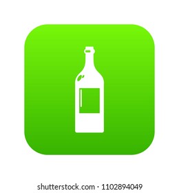 Alcohol bottle icon green vector isolated on white background