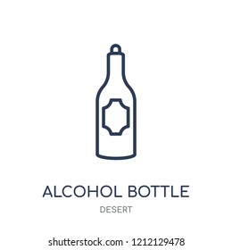 Alcohol Bottle icon. Alcohol Bottle linear symbol design from Desert collection. Simple outline element vector illustration on white background.