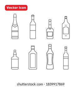 alcohol bottle icon or logo isolated sign symbol vector illustration - high quality black style vector icons