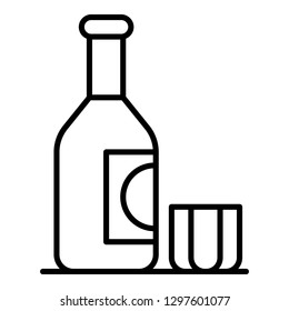 Alcohol bottle icon. Outline alcohol bottle vector icon for web design isolated on white background