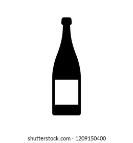 Alcohol bottle icon simple flat style vector illustration.