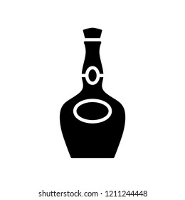 Alcohol bottle icon simple flat style vector illustration.