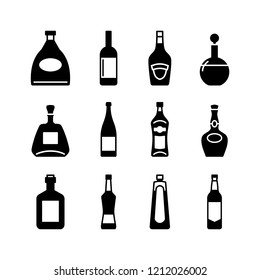 Alcohol bottle icon simple flat style vector illustration.