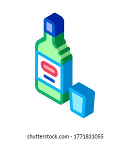 Alcohol Bottle Icon Vector. Isometric Alcohol Bottle sign. color isolated symbol illustration