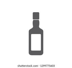 Alcohol bottle icon. vector whiskey bottle illustration.  