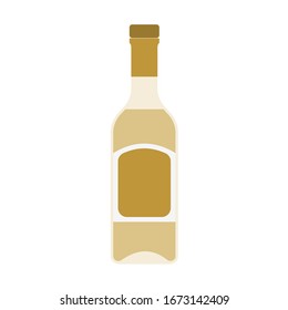 Alkoholflasche auf weißem Hintergrund. Vektorillustration-Illustration im trendigen Flachstil. EPS10.