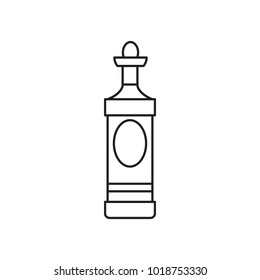 Alcohol bottle outline icon. Vector object in line stile martini bottle icon for drinks design, menu and veb