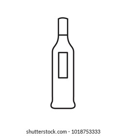 Alcohol bottle outline icon. Vector object in line stile wine bottle icon for drinks design, menu and veb