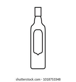 Alcohol bottle outline icon. Vector object in line stile wine bottle icon for drinks design, menu and veb