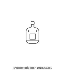 Alcohol bottle outline icon. Vector object in line stile whiskey bottle icon for drinks design, menu and veb