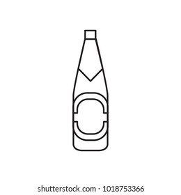 Alcohol bottle outline icon. Vector object in line stile beer bottle icon for drinks design, menu and veb