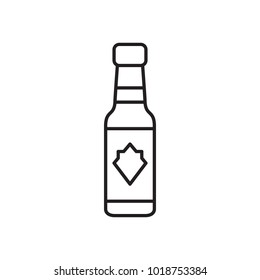 Alcohol bottle outline icon. Vector object in line stile beer bottle icon for drinks design, menu and veb