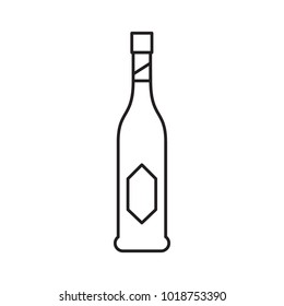 Alcohol bottle outline icon. Vector object in line stile champagne bottle icon for drinks design, menu and veb