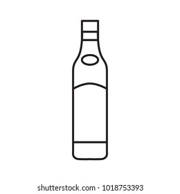 Alcohol bottle outline icon. Vector object in line stile beer bottle icon for drinks design, menu and veb