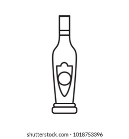 Alcohol bottle outline icon. Vector object in line stile madeira bottle icon for drinks design, menu and veb