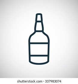 alcohol bottle outline, thin, flat, digital icon for web and mobile
