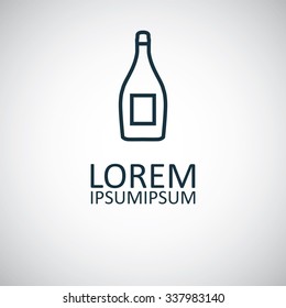 alcohol bottle outline, thin, flat, digital icon for web and mobile
