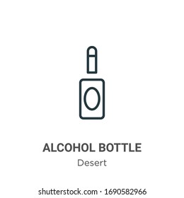 Vektorillustration-Symbol für Alkoholflaschen. Dünne schwarze Alkoholflaschensymbol, einfache flache Vektorillustration-Elementgrafik aus bearbeitbarem Wüstenkonzept einzeln auf weißem Hintergrund