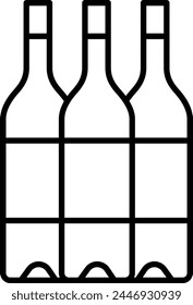 Alcohol bottle outline vector illustration