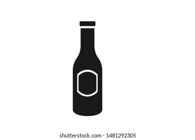 Alcohol bottle vector icon on white background 