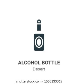 Alcohol bottle vector icon on white background. Flat vector alcohol bottle icon symbol sign from modern desert collection for mobile concept and web apps design.