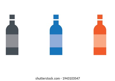 icono del vector de botella de alcohol sobre fondo blanco