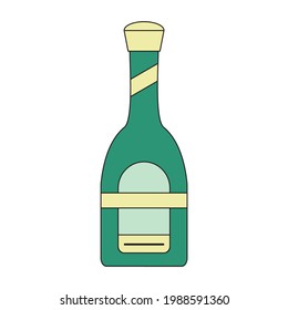 alcohol bottle vector icon.flat design