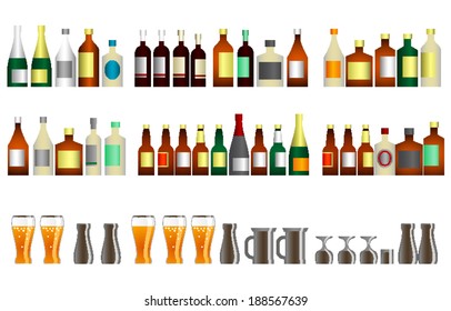 alcohol bottles and beer