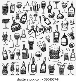 Doodle Bottlesalcohol Stock Vector (royalty Free) 177005063