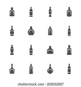 Alcohol bottles icon set