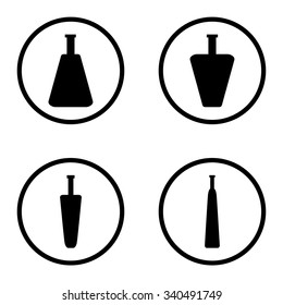 Alcohol bottles icon set