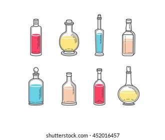 Alcohol bottles icons 