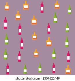 alcohol bottles pattern cartoon