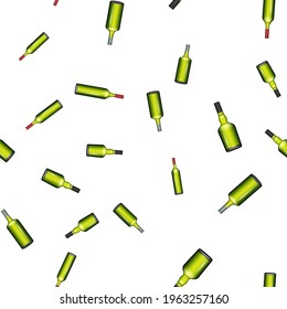 alcohol bottles realistic seamless pattern vector illustration 