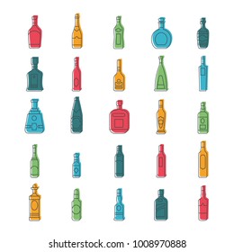 Alcohol bottles set