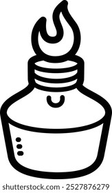 Alcohol burner doodle vector icon and illustration