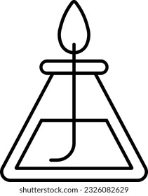 química de la llama del laboratorio del quemador del alcohol Contorno