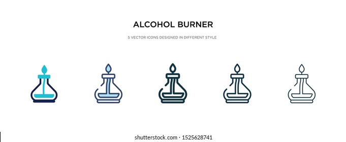 alcohol burner icon in different style vector illustration. two colored and black alcohol burner vector icons designed in filled, outline, line and stroke style can be used for web, mobile, ui
