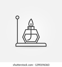 Alcohol burner outline icon - vector chemistry concept symbol in thin line style