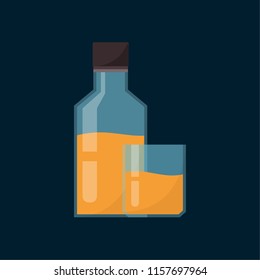 alcohol cartoon vector. free space for text. wallpaper. glass.