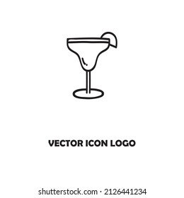 Alcohol cocktail icon in flat style. Drink glass vector illustration on white isolated background. Martini liquid business concept.
