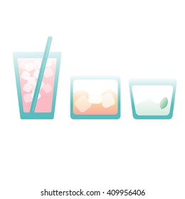 Alcohol cocktail icons vector illustration 