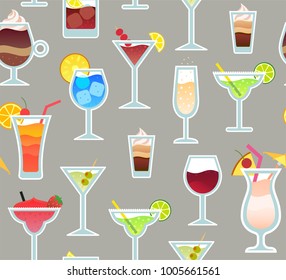 alcohol cocktail vector seamless beverage pattern