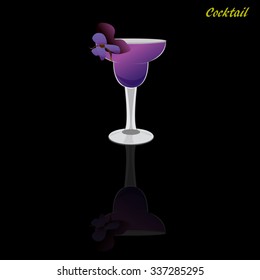 Alcohol and cocktails drinks. Vector illustration.