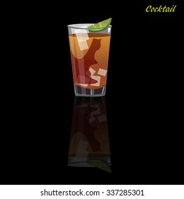 Alcohol and cocktails drinks. Vector illustration.