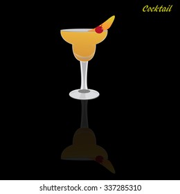 Alcohol and cocktails drinks. Vector illustration.